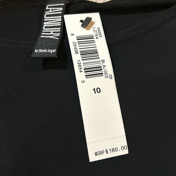 Laundry by Shelli Segal Black Midi Stretch Dress. Size 10. Missing belt - Picture 5 of 10